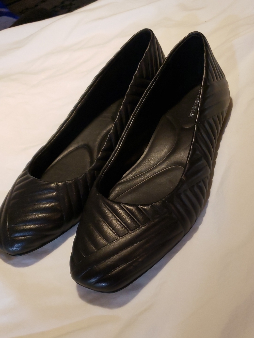 Antonio Melani Black Slip On Leather Loafers Made In Brazil Size 8